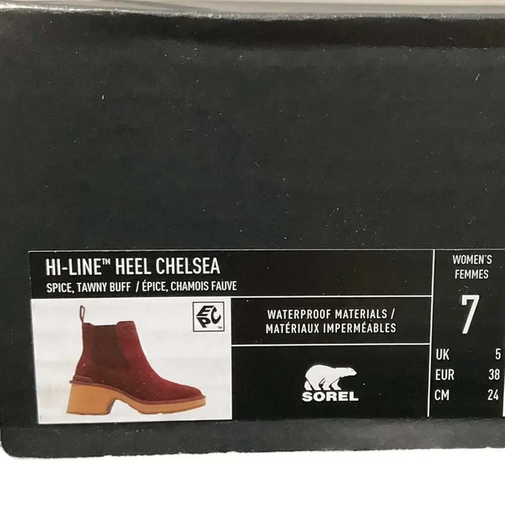 Sorel Women’s Chelsea Boot Waterproof Leather Spice Tawny Buff Size 7 NEW